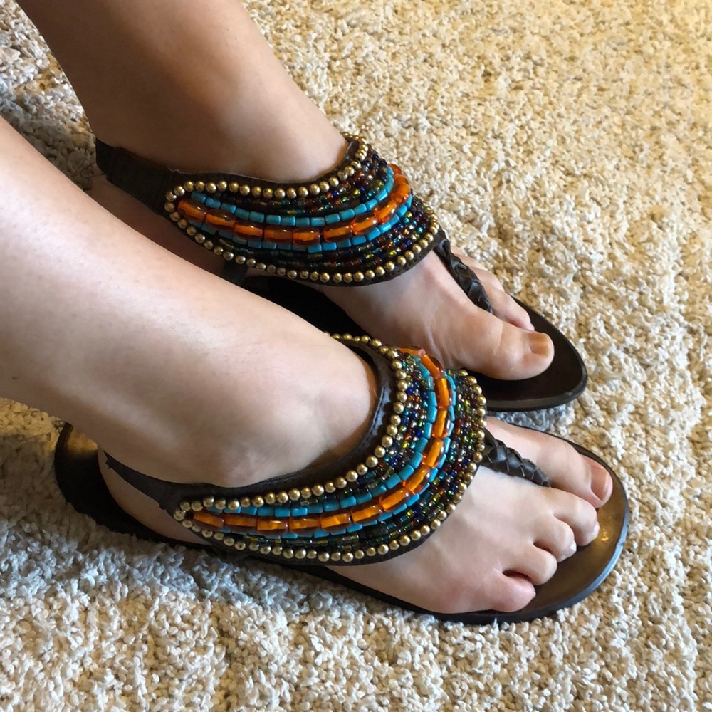 Steve Madden sandals beautiful beading on top